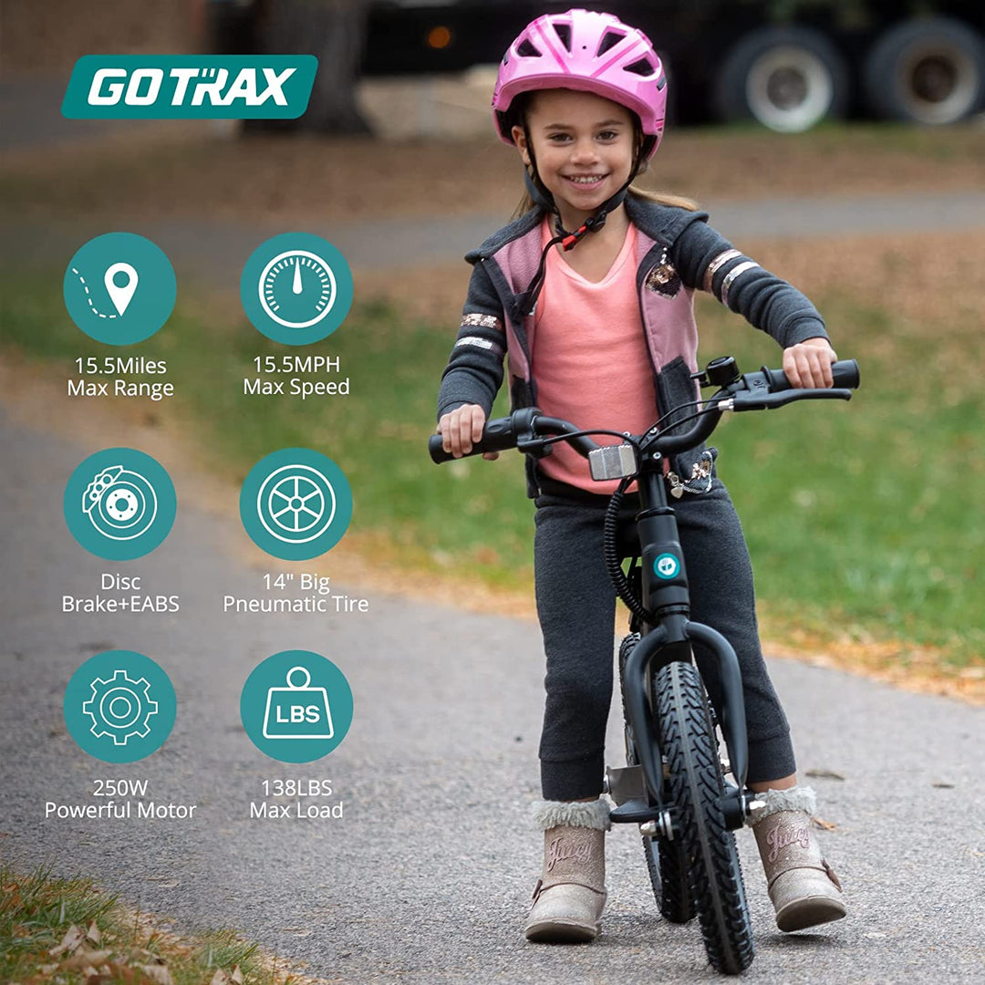 Gotrax V14 Kids 14" Balance E-Bike With Adjustable Seat 15.5Mph丨15.5Miles Range