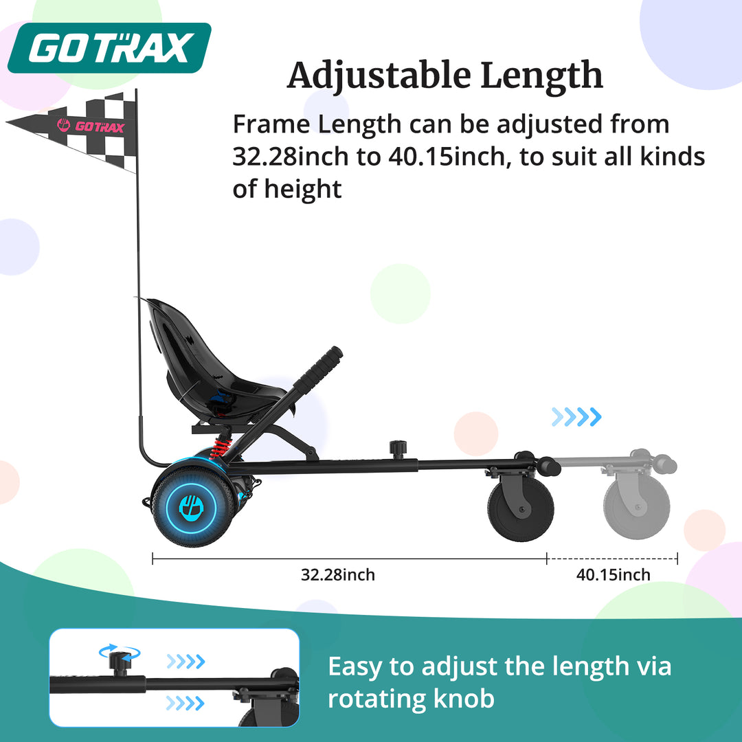 Gotrax Hoverboard® Kart Seat Attachment Accessory for 6.5" 8" 8.5" 10" Hoverboard