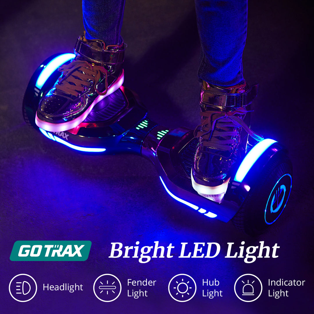 Gotrax Glide Bluetooth LED Hoverboard 6.5" 6.2Mph丨3.1Miles Range