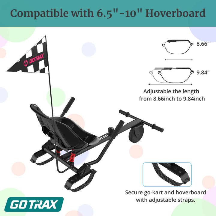 Gotrax Hoverboard® Kart Seat Attachment Accessory for 6.5" 8" 8.5" 10" Hoverboard