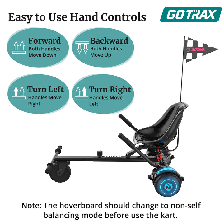 Gotrax Hoverboard® Kart Seat Attachment Accessory for 6.5" 8" 8.5" 10" Hoverboard
