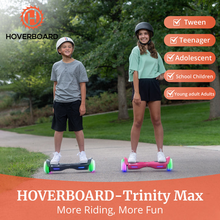 Trinity Max Bluetooth 6.3" LED Hoverboard 6.2Mph Max Speed 7.1Miles