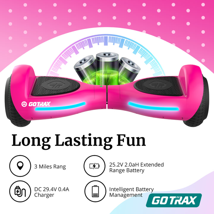Gotrax Flash 6.3'' Kids Hoverboard 4.98 Mph Max Speed 2.48 Miles