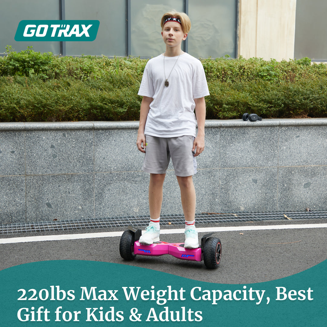 Gotrax E4 Bluetooth 8.5" Off Road Hoverboard 7.5Mph Max Speed 7 Miles