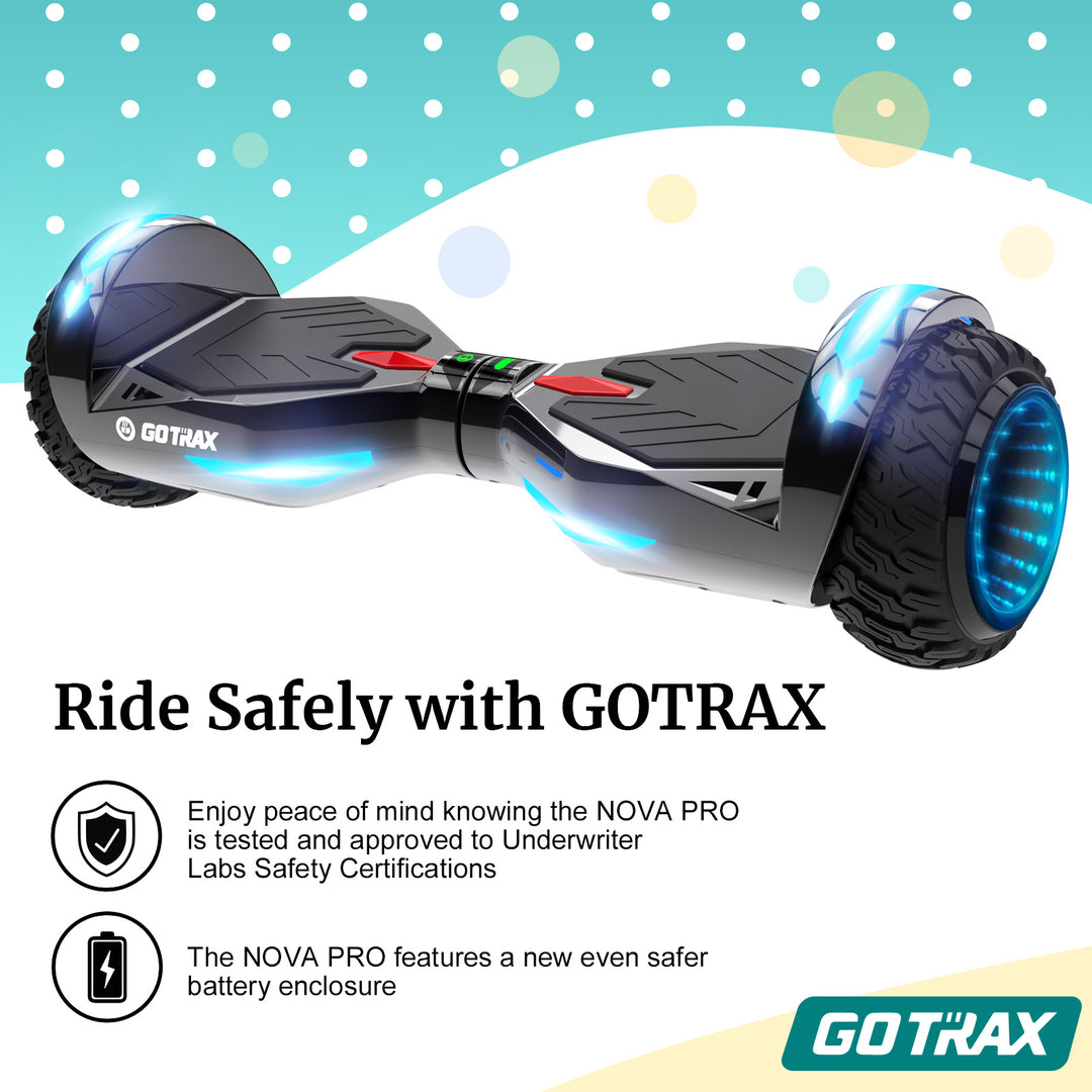 Gotrax Nova Pro Bluetooth 6.5" Off Road Hoverboard 6.2Mph 5 Miles