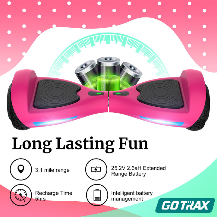 Gotrax Fluxx FX3 LED Hoverboard 6.5" 6.2Mph丨3.1Miles Range