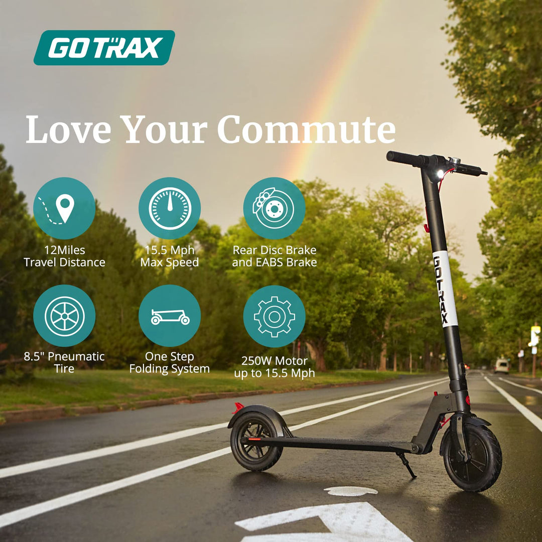 Gotrax GXL V2 Foldable 8.5'' Electric Scooter 15.5 Mph Max Speed 9-12 Miles