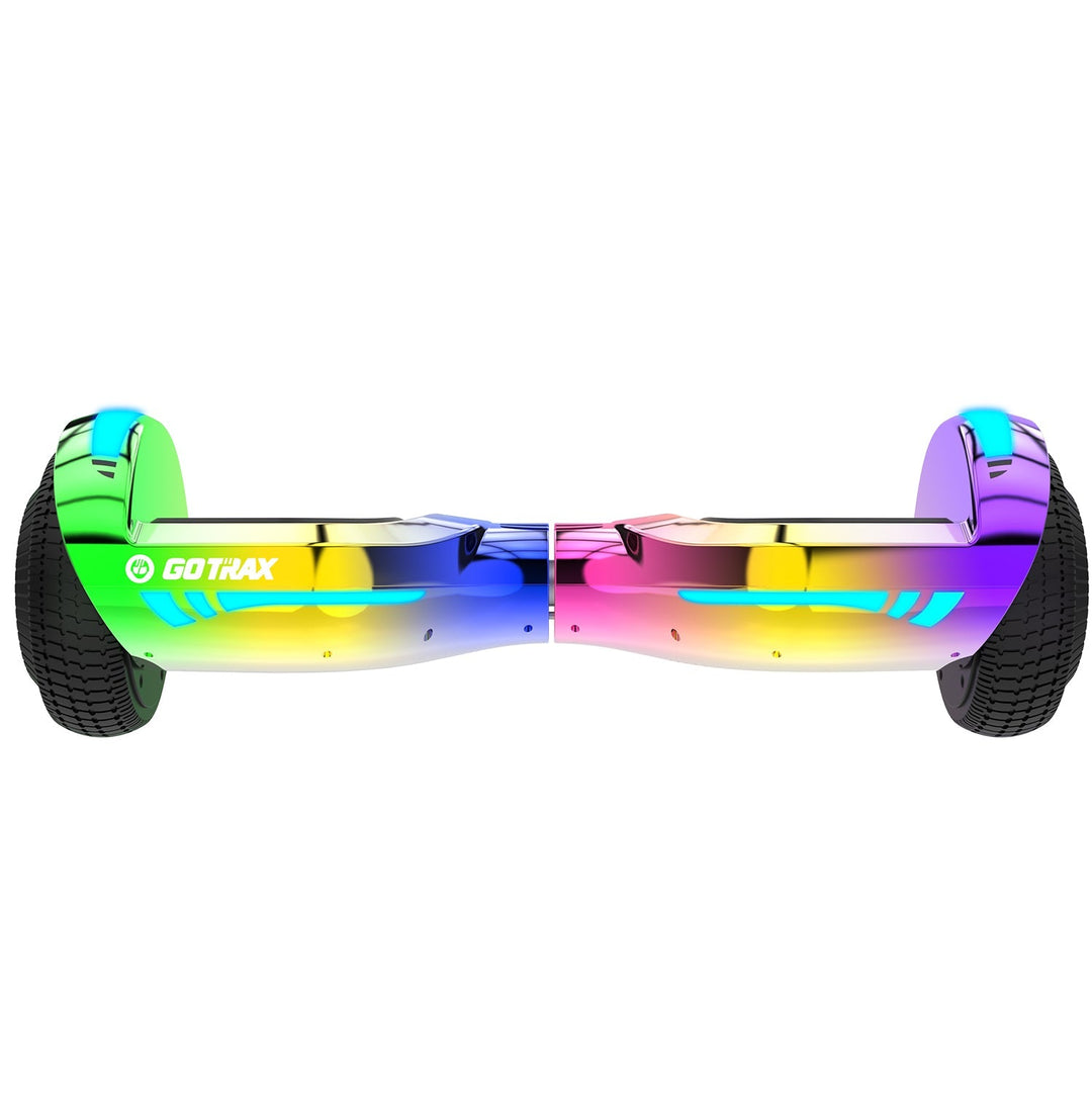 GOTRAX Rainbow Glide Chrome Hoverboard for Kids Front Angle