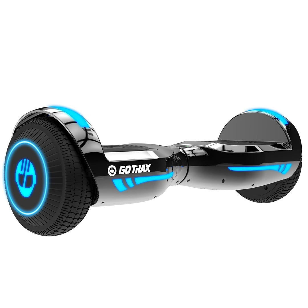 GOTRAX Silver Glide Chrome Hoverboard for Kids Hero Angle